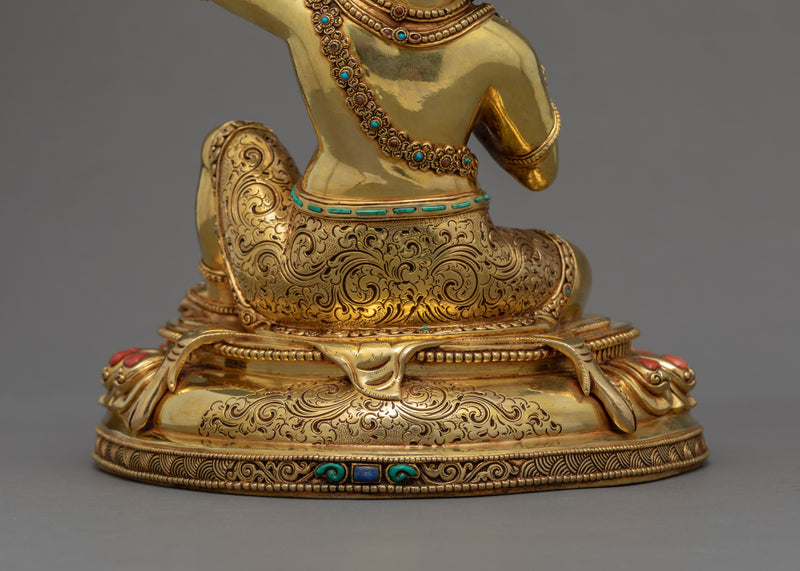 Mahasiddha Virupa Statue | Traditional Gold Gilded Art