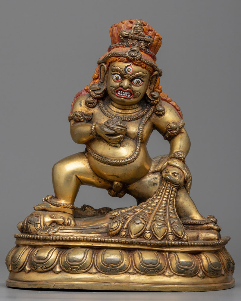 buddhism black dzambhala statue