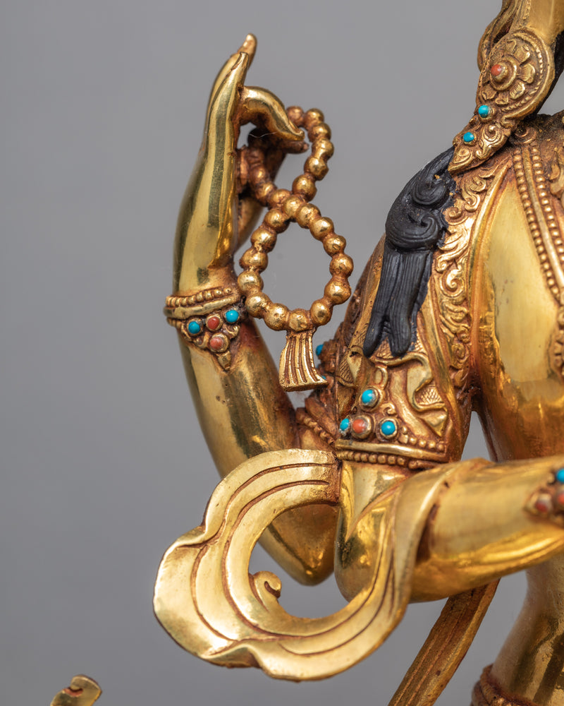 Chenrezig Statue | Plated With Gold Buddhist Sculpture