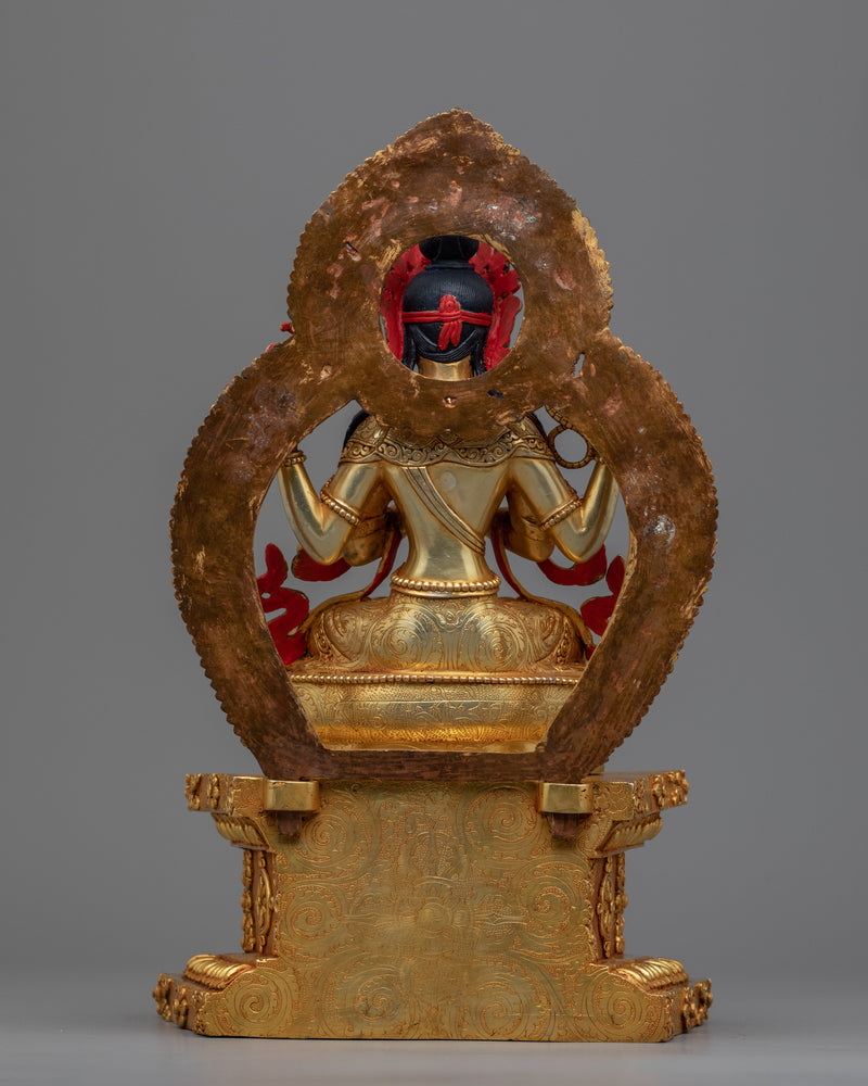 Traditional Buddhist Statue For Avalokiteshvara Chant | Bodhisattva Chenrezig Sculpture