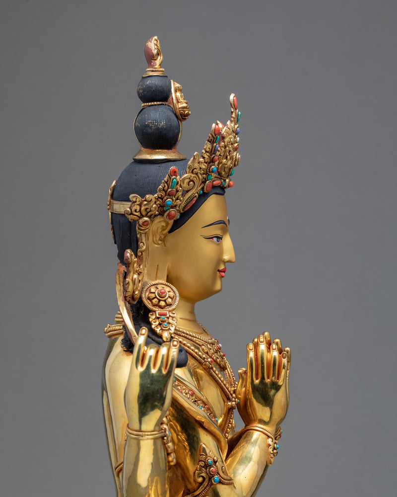 4 Arms Chenrezig | Tibetan Statue | Bodhisattva Of Compassion