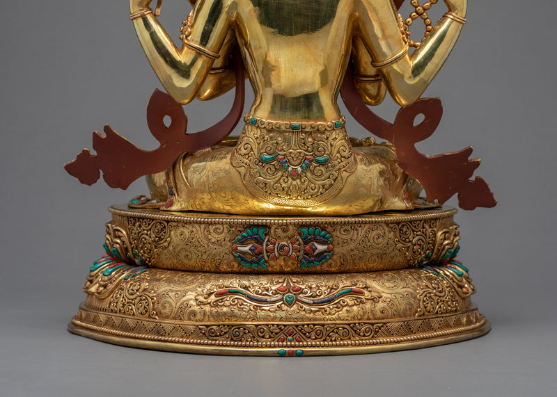 4 Arms Chenrezig | Tibetan Statue | Bodhisattva Of Compassion