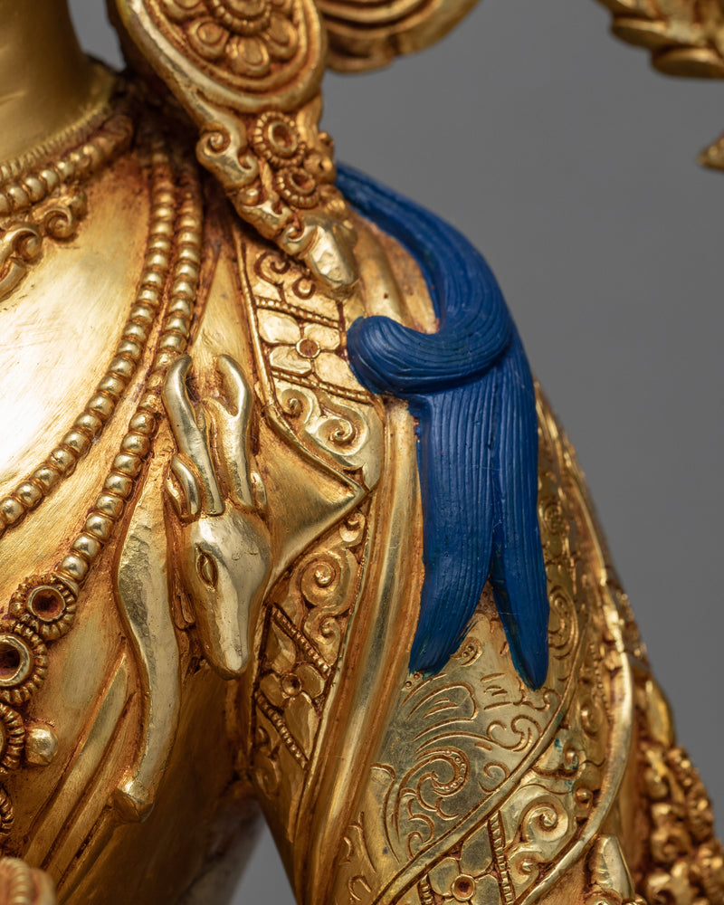 Avalokiteshvara Chenrezig | Gold Gilded Statue | Himalayan Buddhist Art