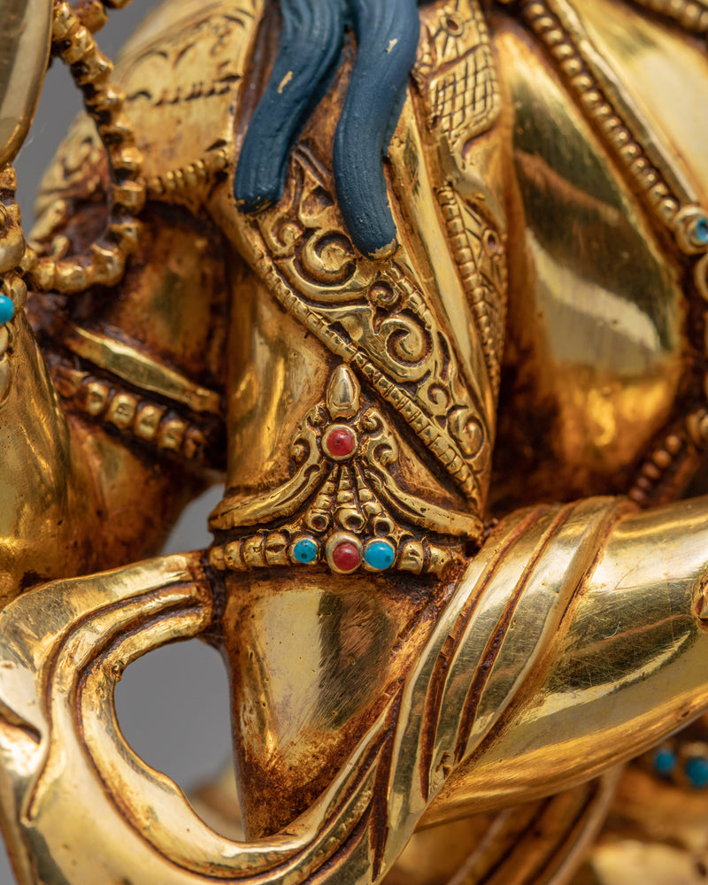 Bodhisattva Chenrezig Statue | 24K Gold Gilded Tibetan Sculpture