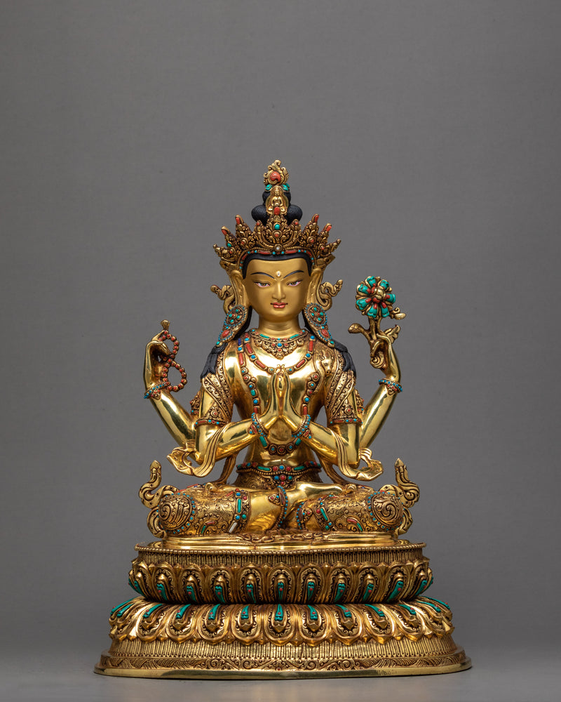 Boddhisattva Statue Set | Traditional Buddhist Art | Vajrasattva statue with Bodhisattvas