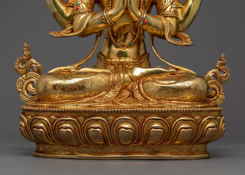 The Bodhisattva Avalokiteshvara Sculpture | Hand Carved Himalayan Art