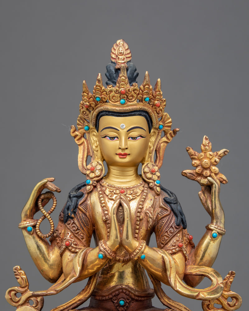 Chenrezig Buddhist Sculpture | Traditional Himalayan Art