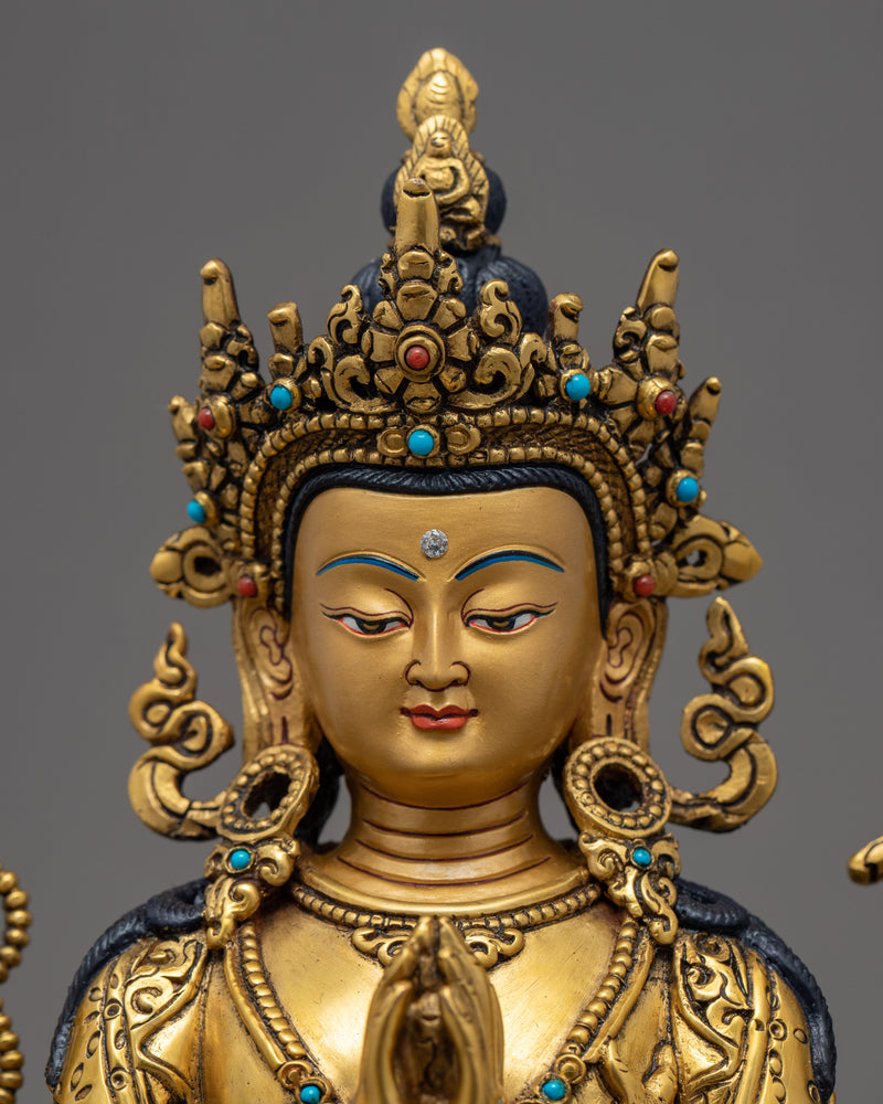 Four Armed Chenrezig | Traditional Bodhisattva Sculpture