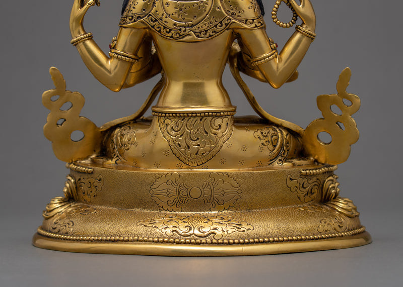 Four Armed Chenrezig | Traditional Bodhisattva Sculpture