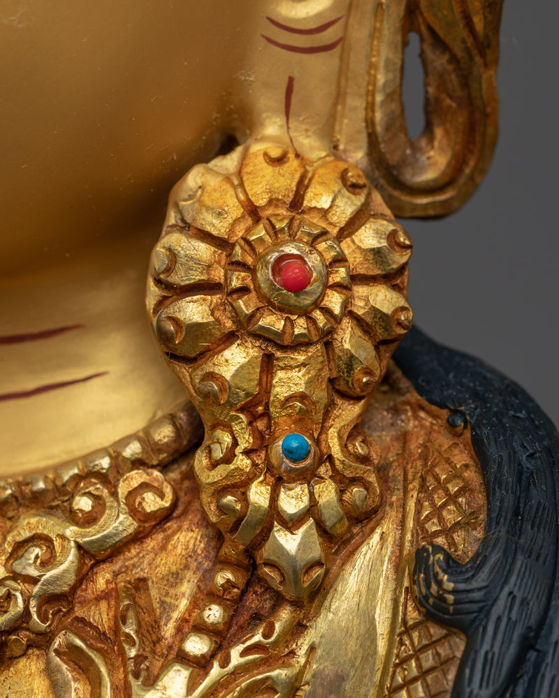 Four Armed Chenrezig Gold Sculpture | Boddhisattva of Compassion