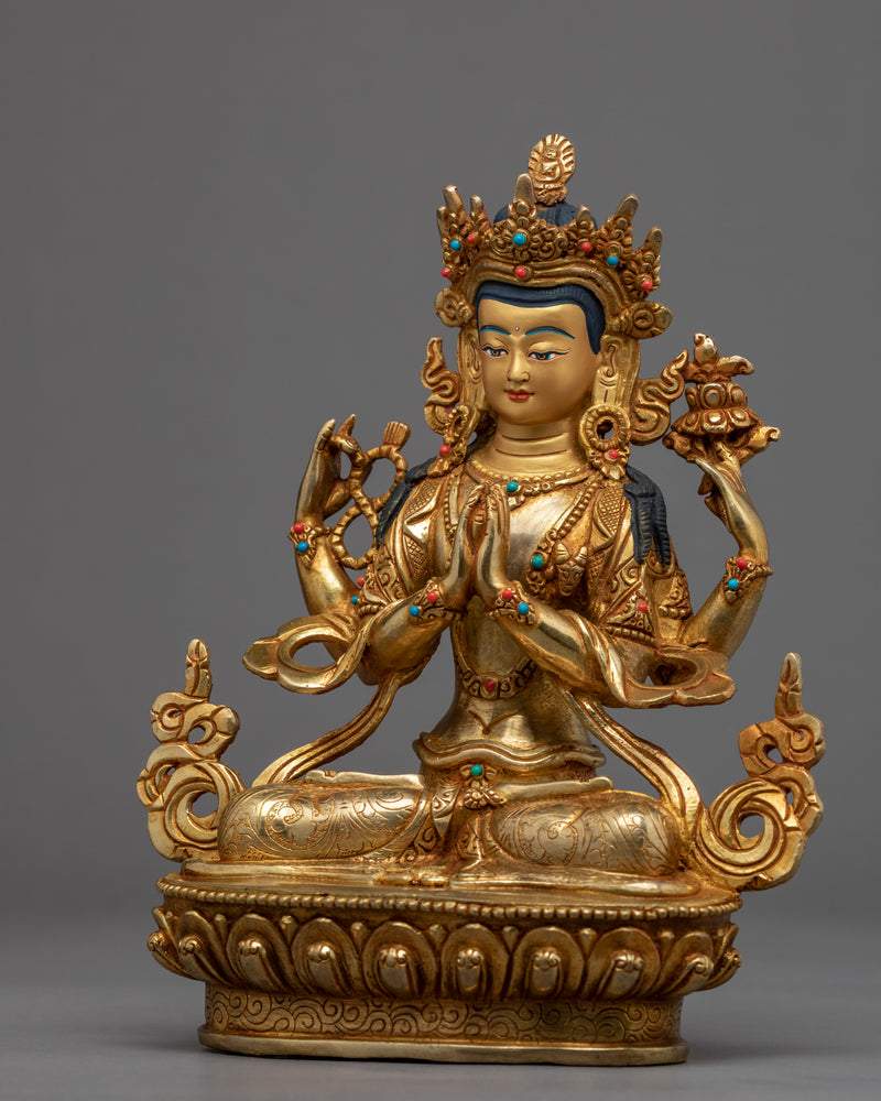 The Bodhisattva Avalokiteshvara Statue | Traditionally Hand Carved Art