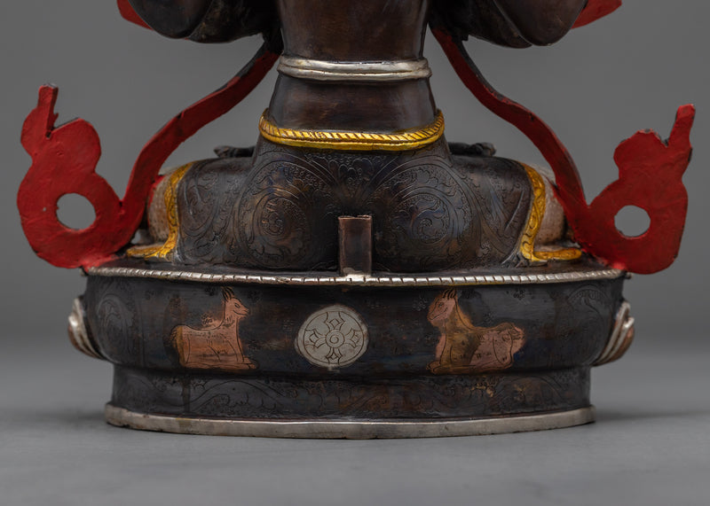 Four Arm Bodhisattva Statue | Traditional Tibetan Art