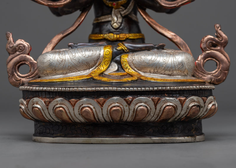 Four Arm Bodhisattva Statue | Traditional Tibetan Art