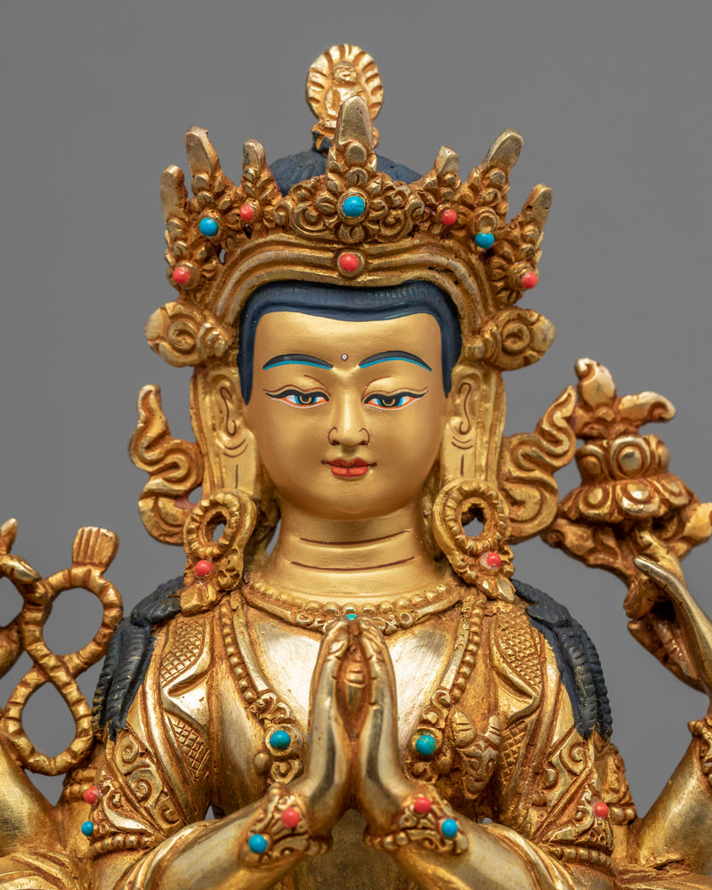 The Bodhisattva Avalokiteshvara Statue | Traditionally Hand Carved Art