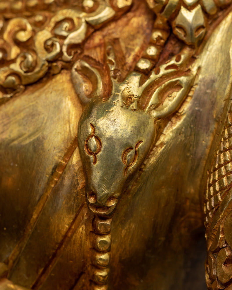 Four Armed Chenrezig Gold Sculpture | Boddhisattva of Compassion