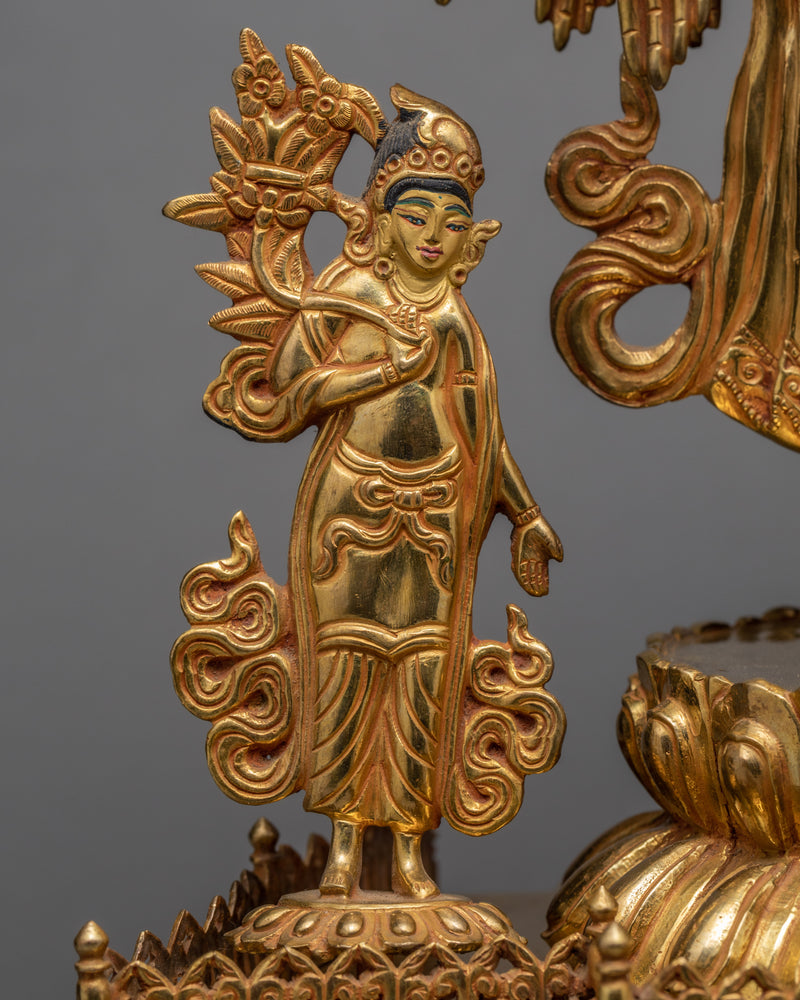 1000 Armed Chenrezig- Avalokiteshvara Statue | Gold Gilded Traditionally Hand Carved