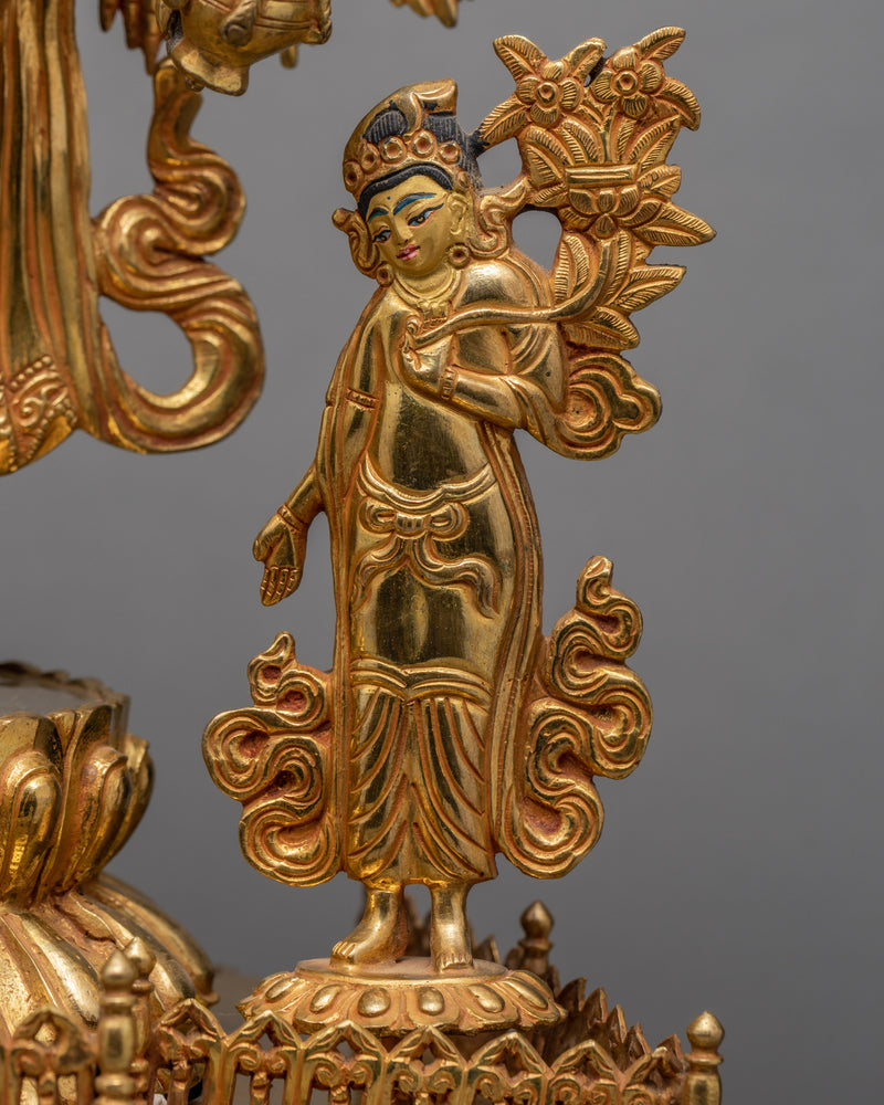 1000 Armed Chenrezig- Avalokiteshvara Statue | Gold Gilded Traditionally Hand Carved