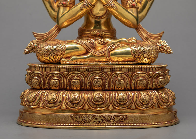 The Bodhisattva Avalokiteshvara Statue | Traditionally Hand Carved Nepali Sculpture