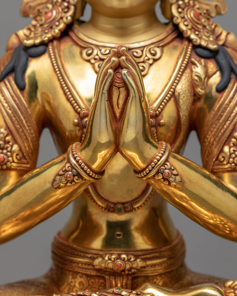 The Bodhisattva Avalokiteshvara Statue | Traditionally Hand Carved Nepali Sculpture