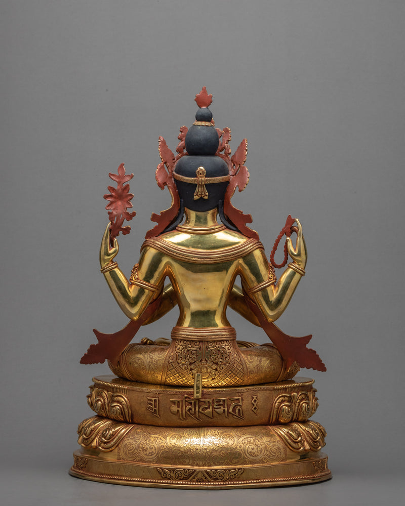 The Bodhisattva Avalokiteshvara Statue | Traditionally Hand Carved Nepali Sculpture