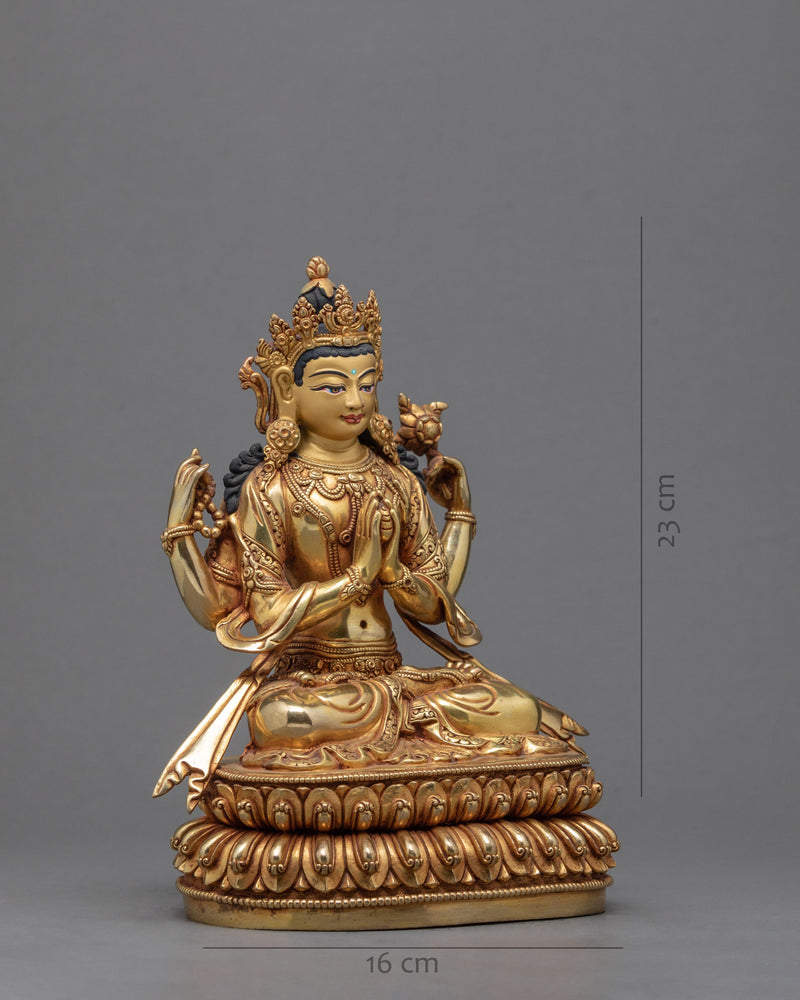 Chenrezig Statue | Avalokiteshvara The Compassionate Bodhisattva | Tibetan Scutpture