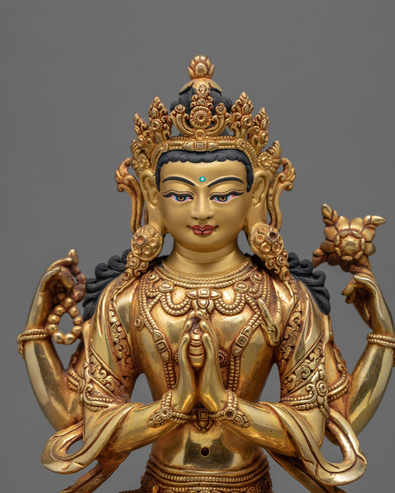 Chenrezig Statue | Avalokiteshvara The Compassionate Bodhisattva | Tibetan Scutpture