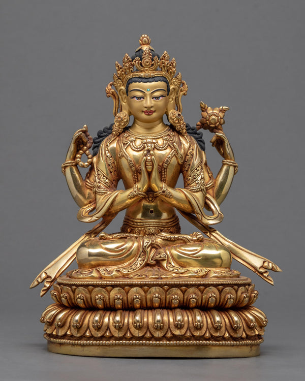 Chenrezig Statue | Avalokiteshvara The Compassionate Bodhisattva | Tibetan Scutpture