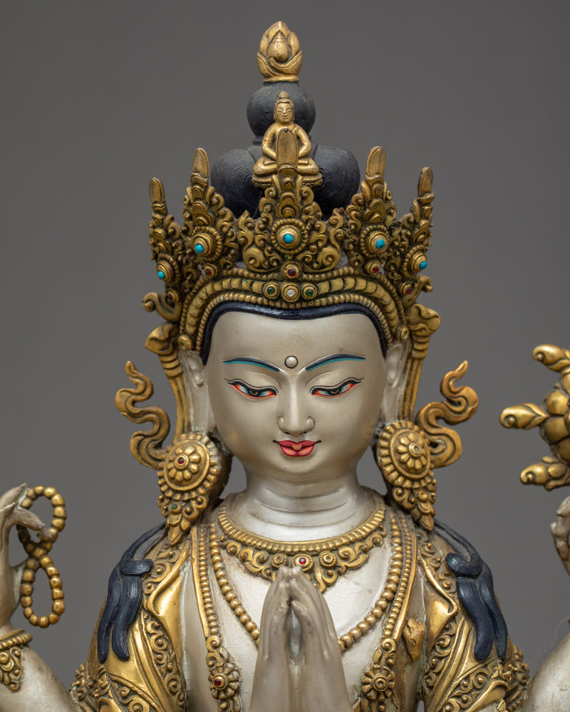 Avalokiteshvara Sculpture | Tibetan Bodhisattva Statue