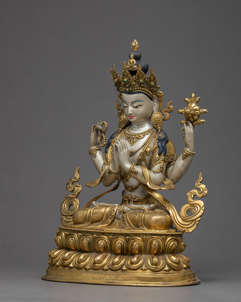 Avalokiteshvara Sculpture | Tibetan Bodhisattva Statue