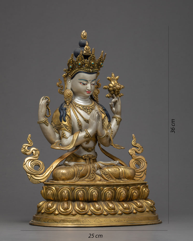 Avalokiteshvara Sculpture | Tibetan Bodhisattva Statue