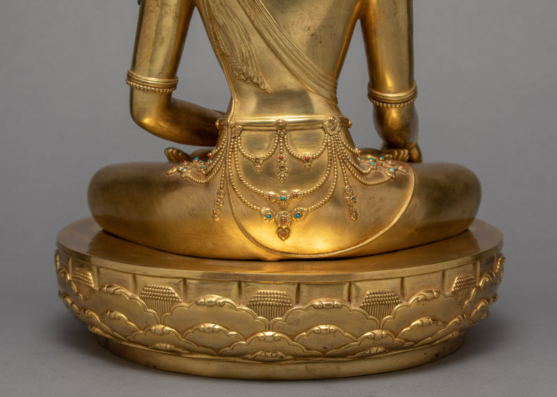 Crowned Shakyamuni Buddha Statue | Sambhogakaya Form | Buddhist Tantric Tradition