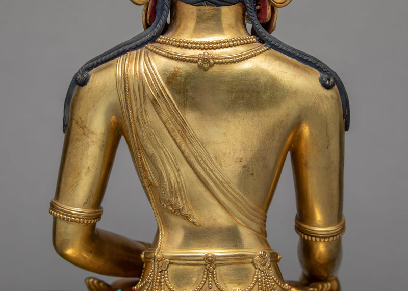 Crowned Shakyamuni Buddha Statue | Sambhogakaya Form | Buddhist Tantric Tradition