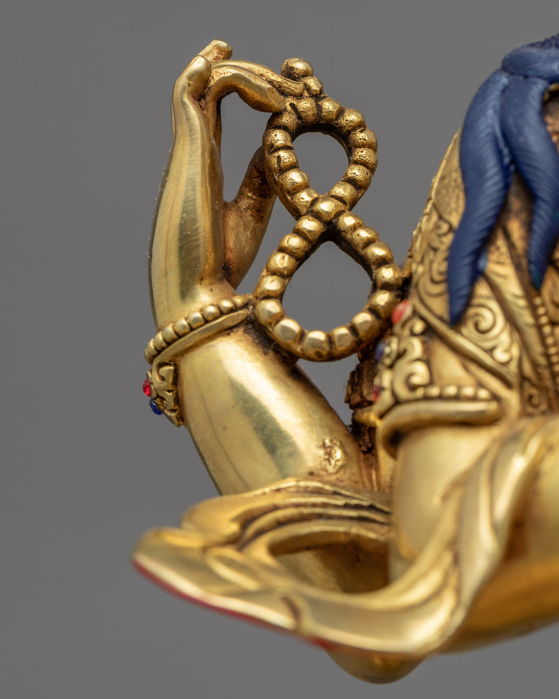 Buddhist Avalokiteshvara Sculpture | Gold Plated Himalayan Art