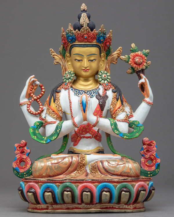 4 Arm Chenrezig Himalayan Statue 