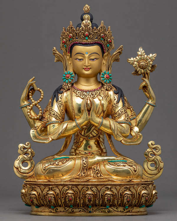 chenrezig-gold-plated-sculpture-art