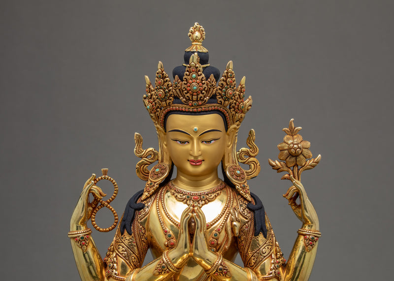 4 Arm Chenrezig Statue | The Guiding Light Of Tibet | Bodhisattva Deity