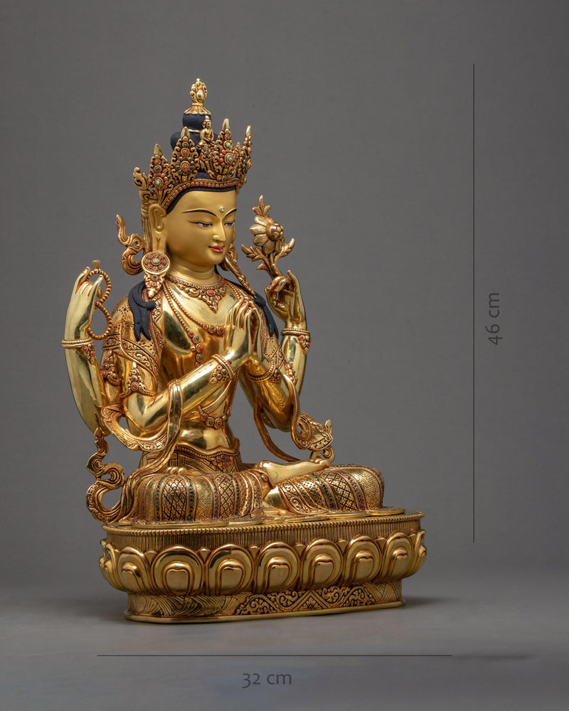 4 Arm Chenrezig Statue | The Guiding Light Of Tibet | Bodhisattva Deity