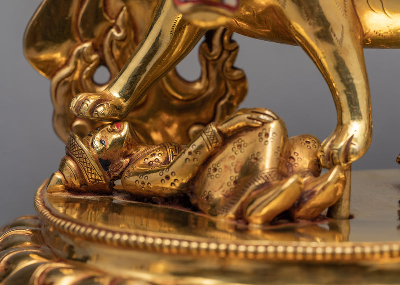 Dorje Drollo Statue | 24k Gold Gilded Sculpture | Manifestation Of Guru Rinpoche