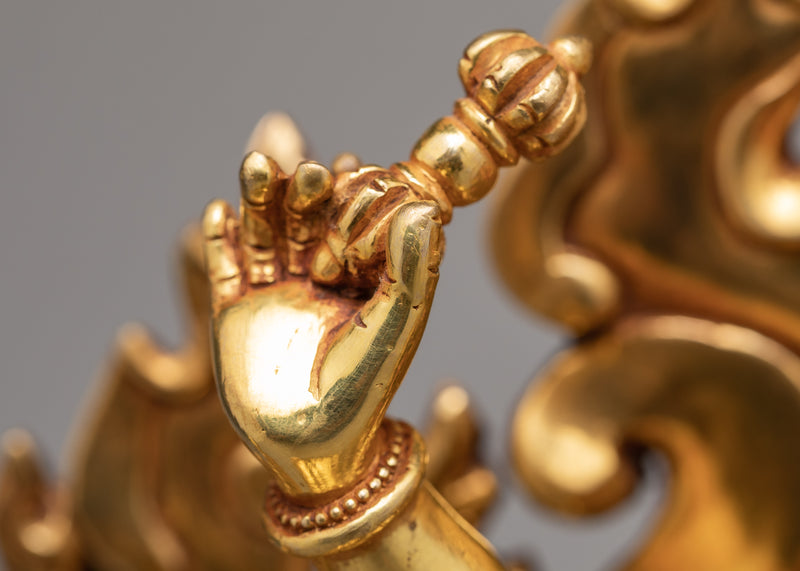 Dorje Drollo Statue | 24k Gold Gilded Sculpture | Manifestation Of Guru Rinpoche