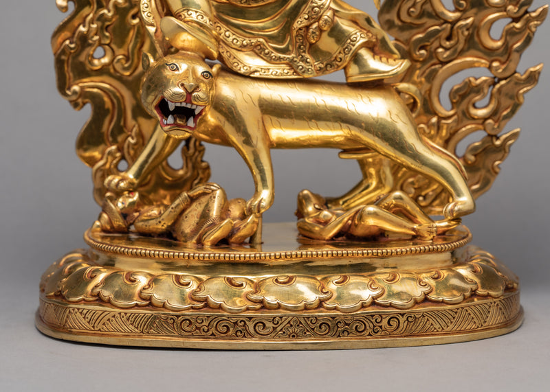 Dorje Drollo Statue | 24k Gold Gilded Sculpture | Manifestation Of Guru Rinpoche