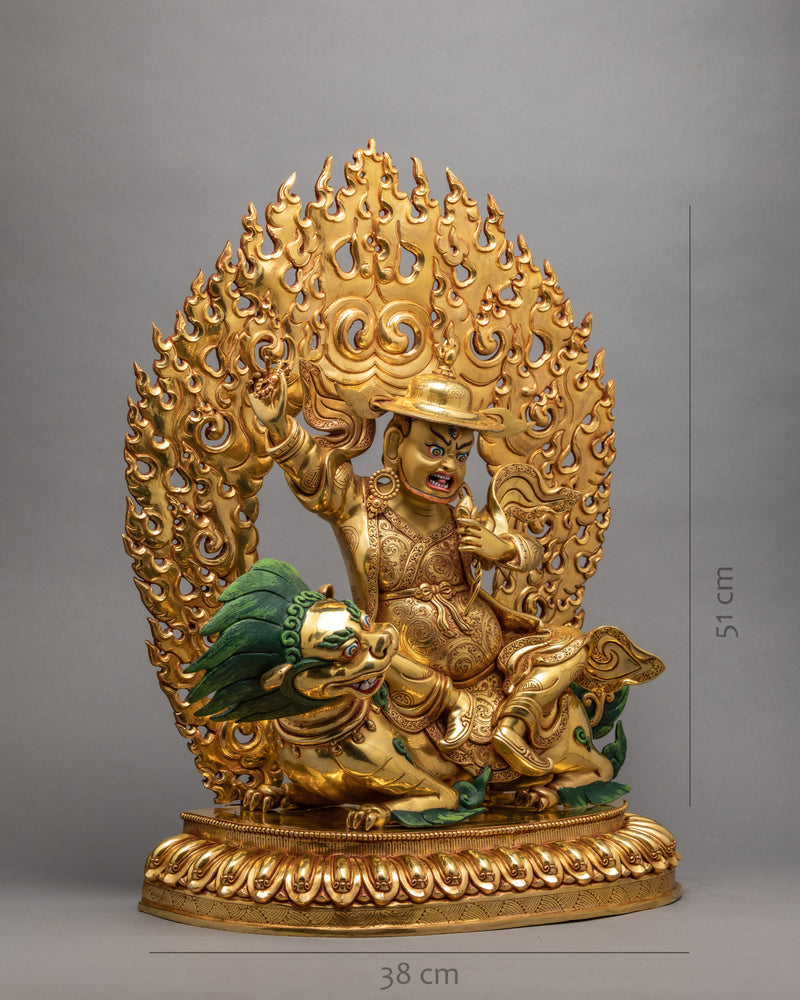 Dorje Legpa Statue | Nyingma Protector | Gold Gilded Statue