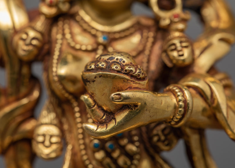 Standing Dorje Phagmo Statue | Gold Gilded Tibetan Art