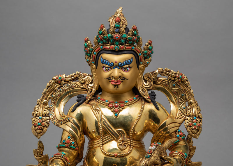 Dzambhala Statue | Jambala Sculpture | Gold Gilded Art