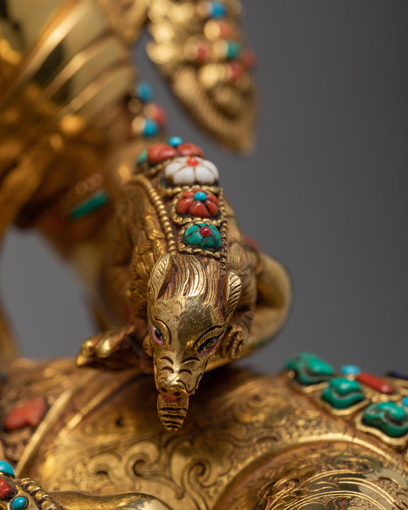 Dzambhala Statue | Jambala Sculpture | Gold Gilded Art