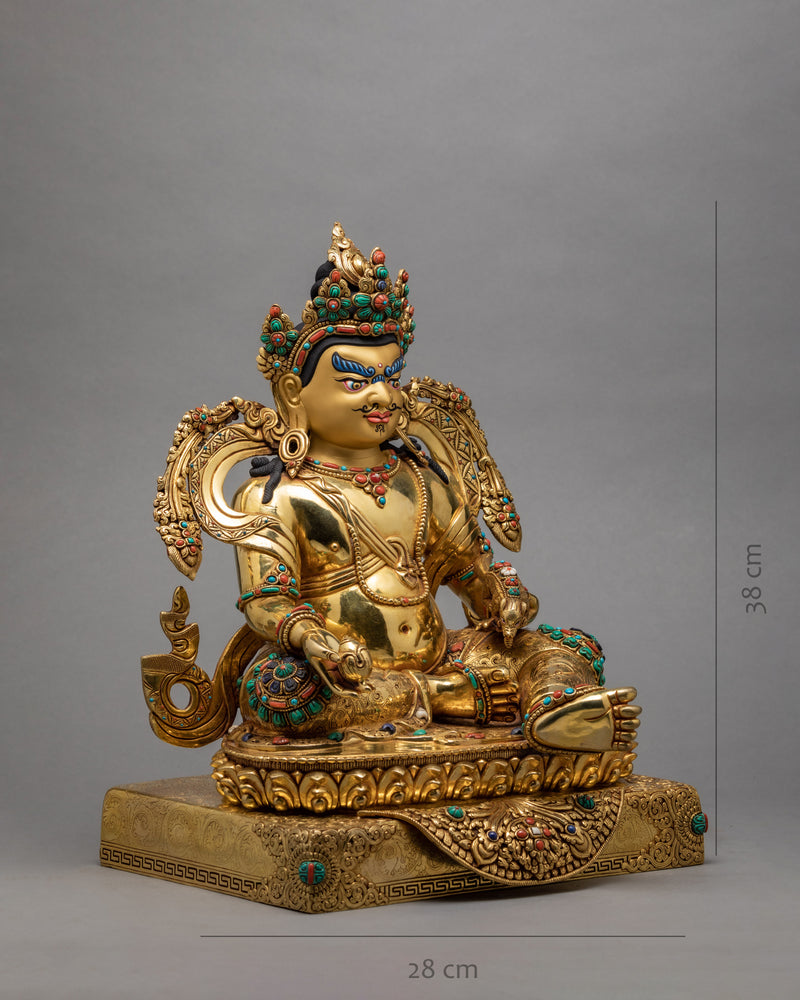 Dzambhala Statue | Jambala Sculpture | Gold Gilded Art