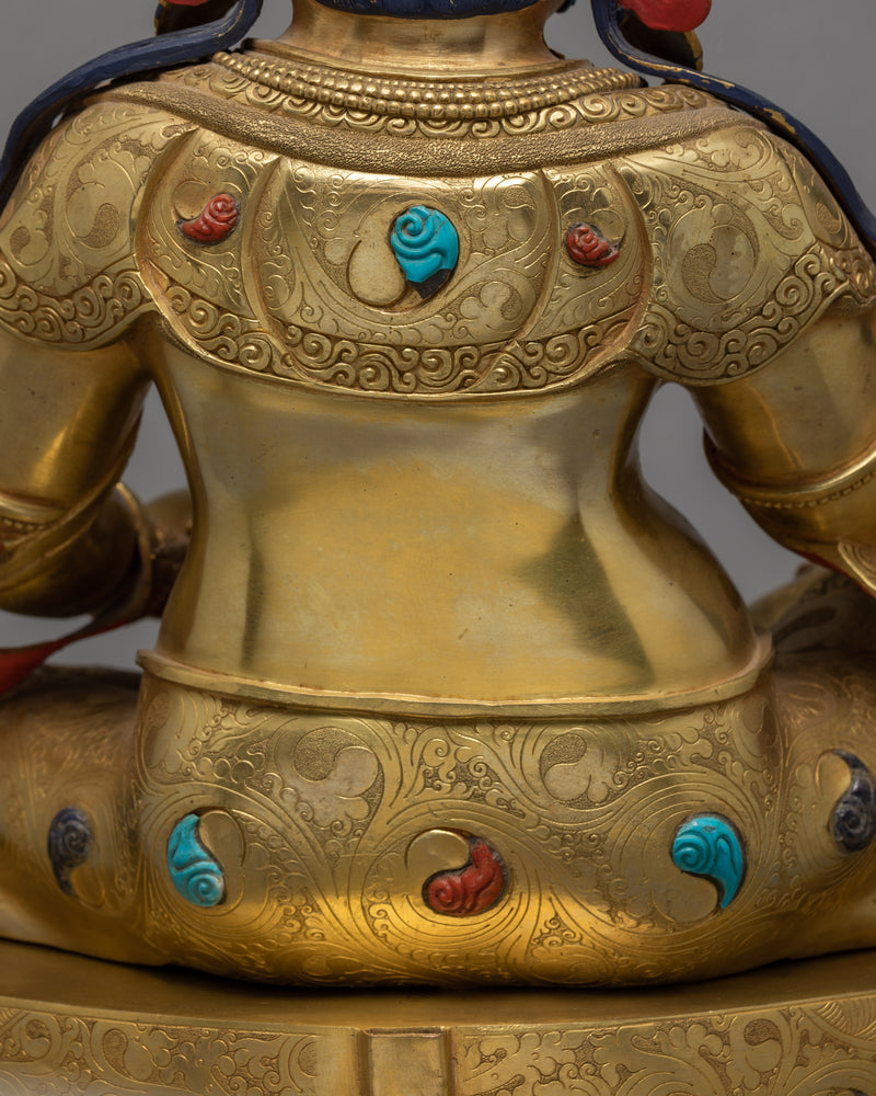 The Wealth Deity of Buddhism, Dzambhala Gold Statue From Nepal