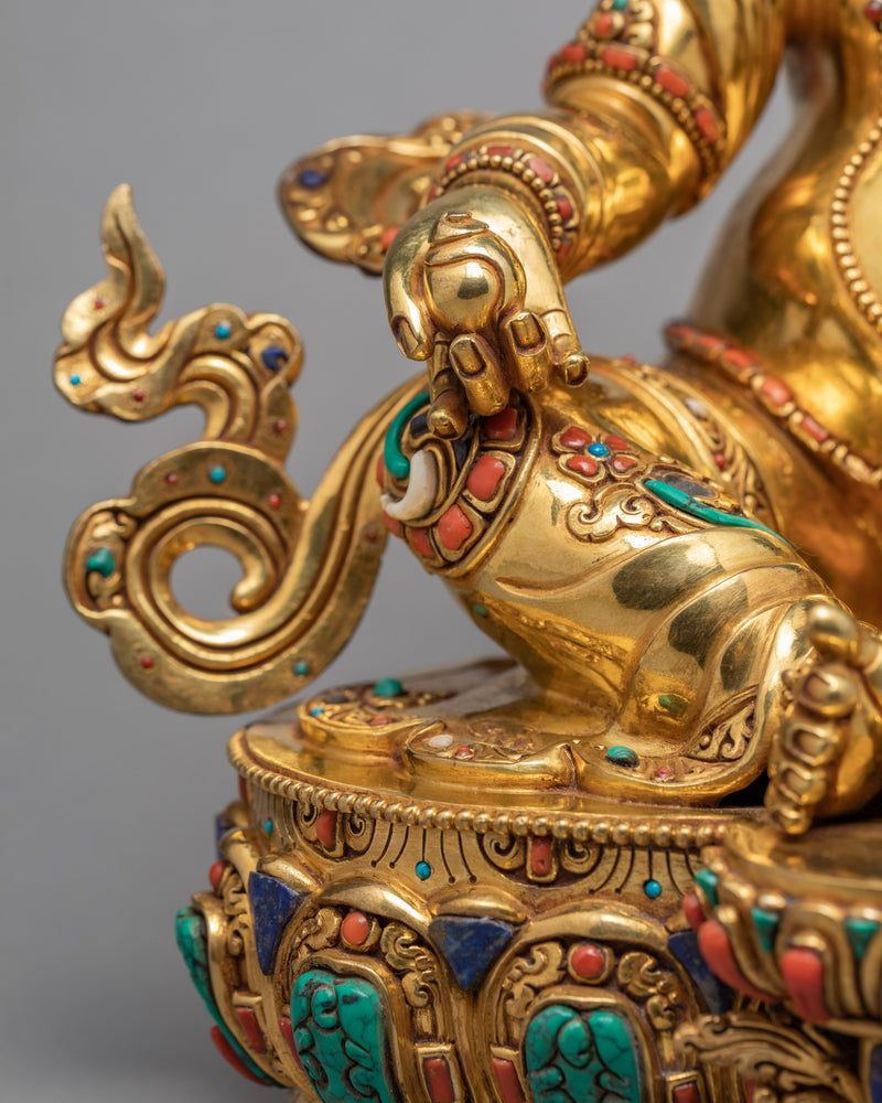 Dzambhala Statue | Gold Glided | Handmade Buddhist Statue