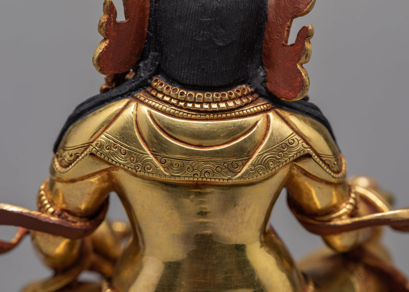 Dzambhala Statue | Gold Gilded Art | Jambala Sculpture