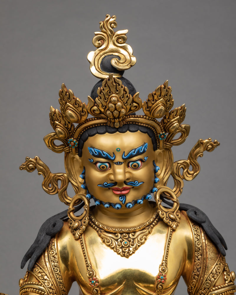 The Wealth Deity of Tibetan Buddhism, Dzambhala Gold Statue