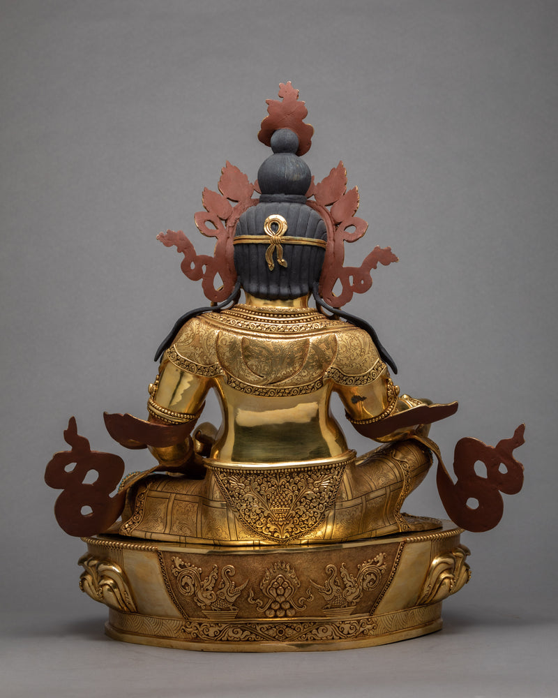 The Wealth Deity of Tibetan Buddhism, Dzambhala Gold Statue